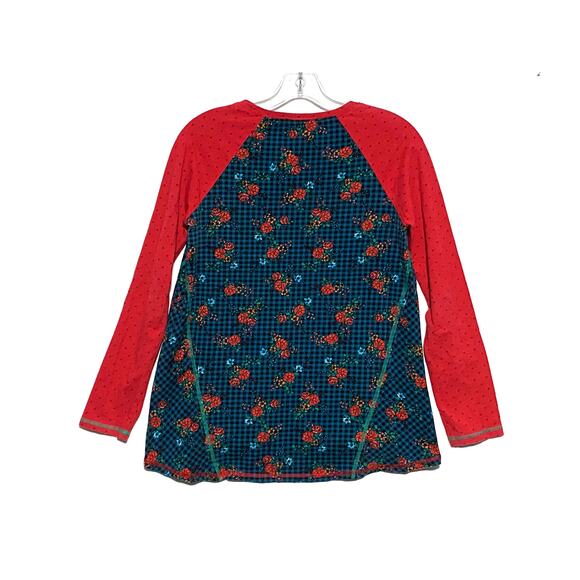 Matilda Jane 435 Jingle Bell Rock Top Shirt Floral Plaid Dots Red Blue Girls 16 - Picture 4 of 7